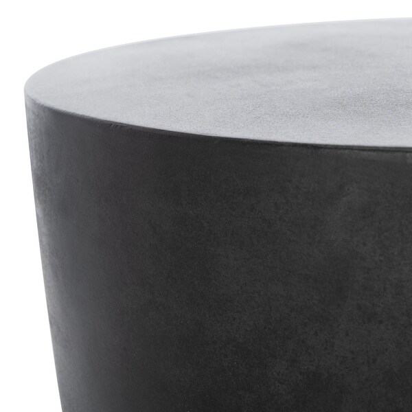 SAFAVIEH Aishi Indoor/ Outdoor Modern Black Concrete Round Accent Table