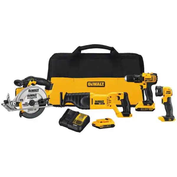 DEWALT DCK423D2 20-Volt MAX Cordless Combo Kit (4-Tool) with (2) 20-Volt 2.0Ah Batteries and Charger