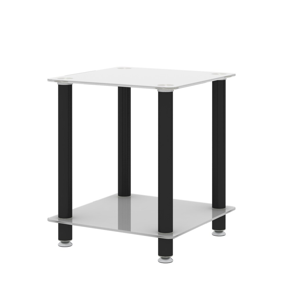 1 Piece Side Table 2 Tier Space End Table   15.75”*15.75”*19.37\