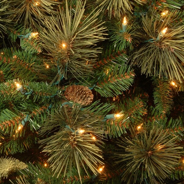 National Tree Company 9 ft. Carolina Pine Slim Tree with Clear Lights