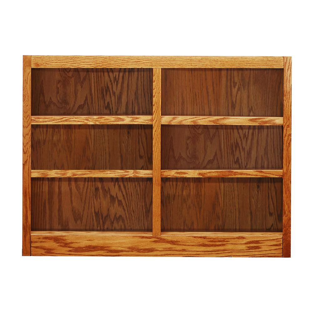 Concepts In Wood 36 in. Dry Oak Wood 6-shelf Standard Bookcase with Adjustable Shelves MI4836-D