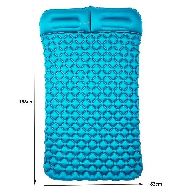 Double Sleeping Pad for Camping Camping Pad 2 Person with Pillow