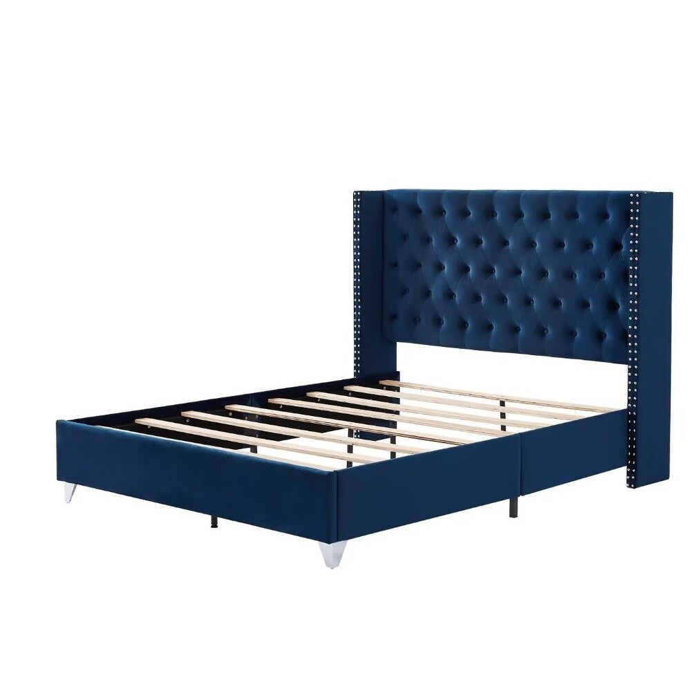 Upholstered Platform Bed Bedroom Set with nightstand