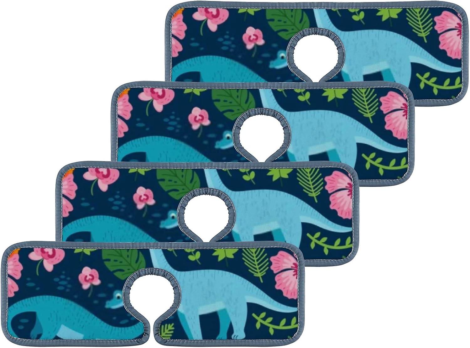 Faucet Absorbent Mat 2pcs Colorful Elephants Washable Counter Drying Pads