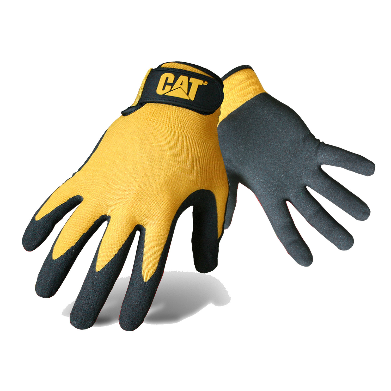 CAT Men\u0027s Indoor/Outdoor Palm Work Gloves Yellow XL 1 pair