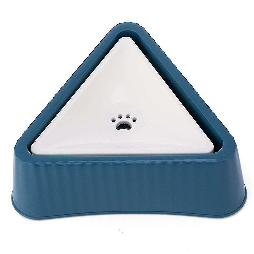 Blue Triangular Pet Water Bowl Floating Bowl Splash-proof Drinking Bowl Not Wet Mouth Cat Bowl