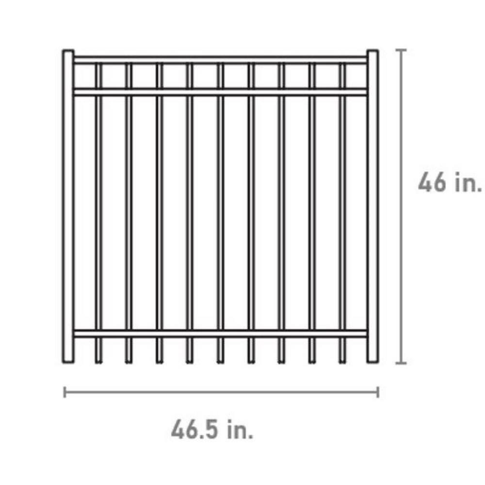 FORTRESS Versai 4 ft. W x 4 ft. H Gloss Black Steel Flat Top Design Fence Gate 713460441