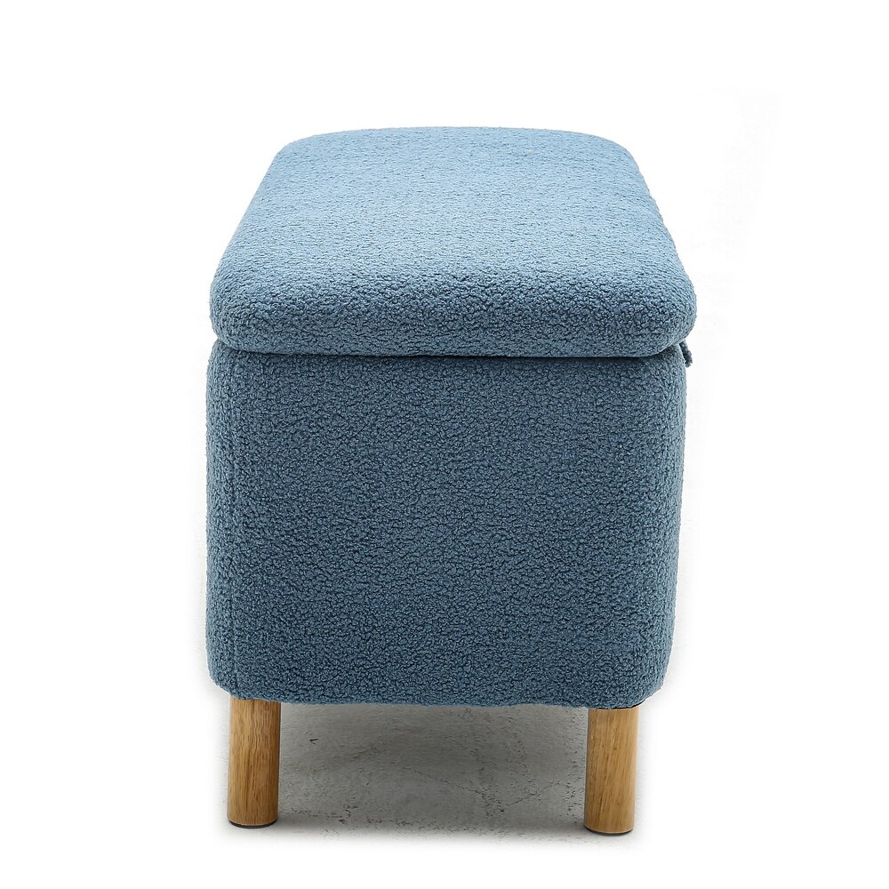 Boucle Upholstered Foot Stool Storage Bench / Entryway Benchs