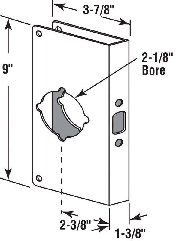 Prime-Line 9 in. H X 3-7/8 in. L Antique Brass Brass Door Reinforcer