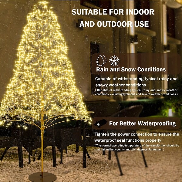 3Piece Charming Christmas Light Tree 4FT and 5FT and 6FT，Lighted Christmas Tree，Artificial Xmas Tree for Decoration