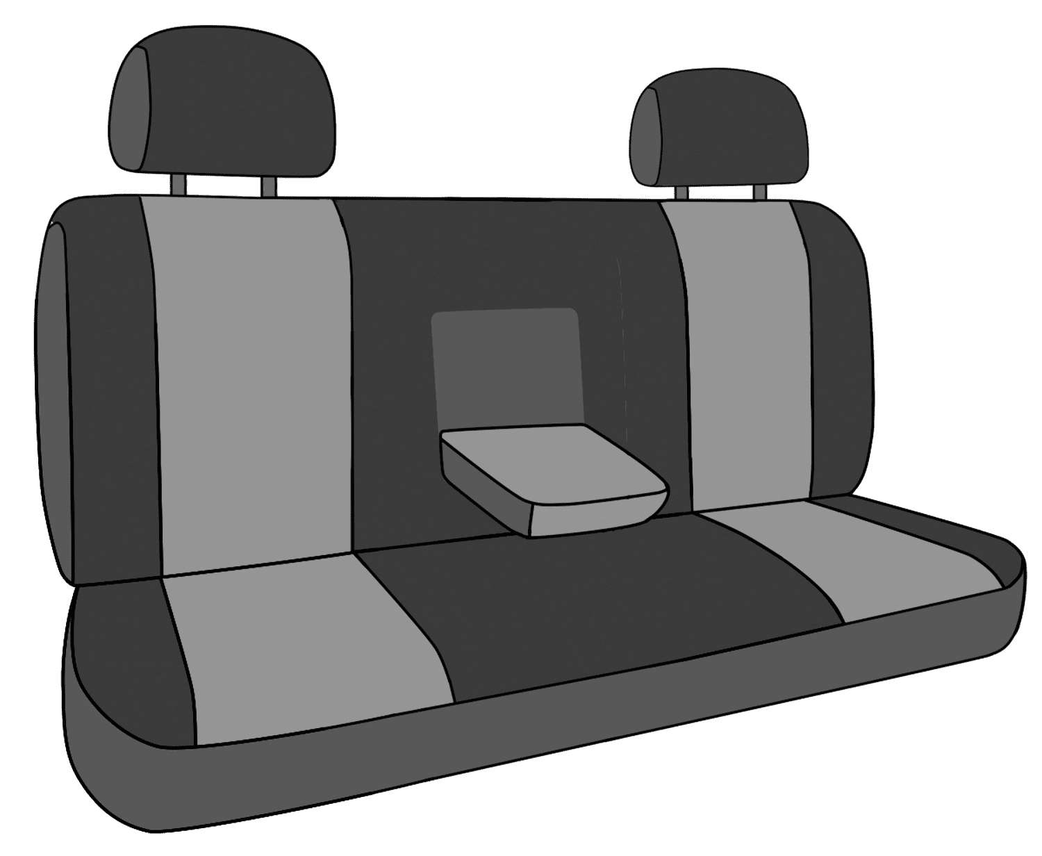 CalTrend Front Solid Bench MicroSuede Seat Covers for 1992-1992 Ford F-150 - FD153-01SA Black Insert and Trim