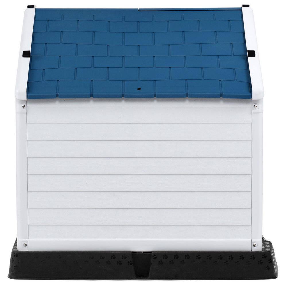 WELLFOR 30.5 in. W x 33.5 in. D x 33 in. H Indoor Outdoor Plastic Waterproof Ventilate Pet Dog House - Medium PS-HWY-7065-M