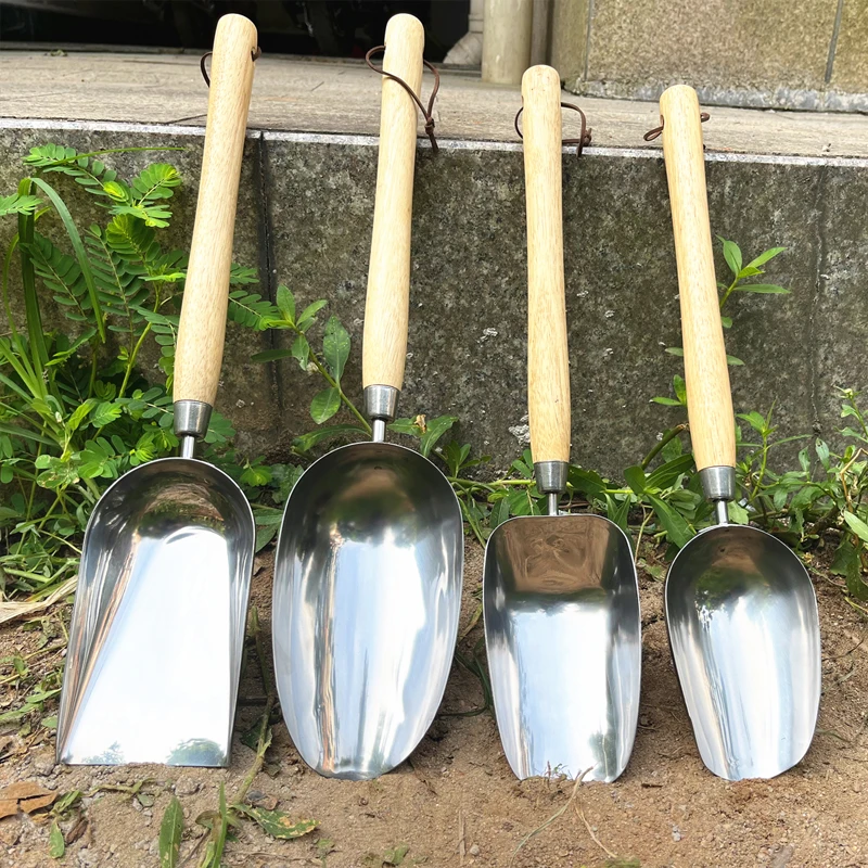 Gardening Hand Trowel Tools with High Quality Stainless Steel Head ASH Wood Handle Garden Flower Tool Set