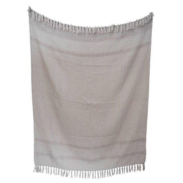 Hand Woven Gray Cotton Throw Blanket Foreside Home amp Garden