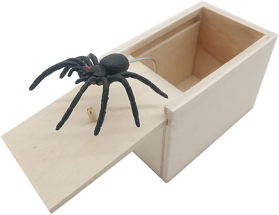 Spider Prank Scare Boxwooden Surprise Boxhandmade Fun Practical Surprise Joke Boxes ，gags and Practical Joke Toys Halloween