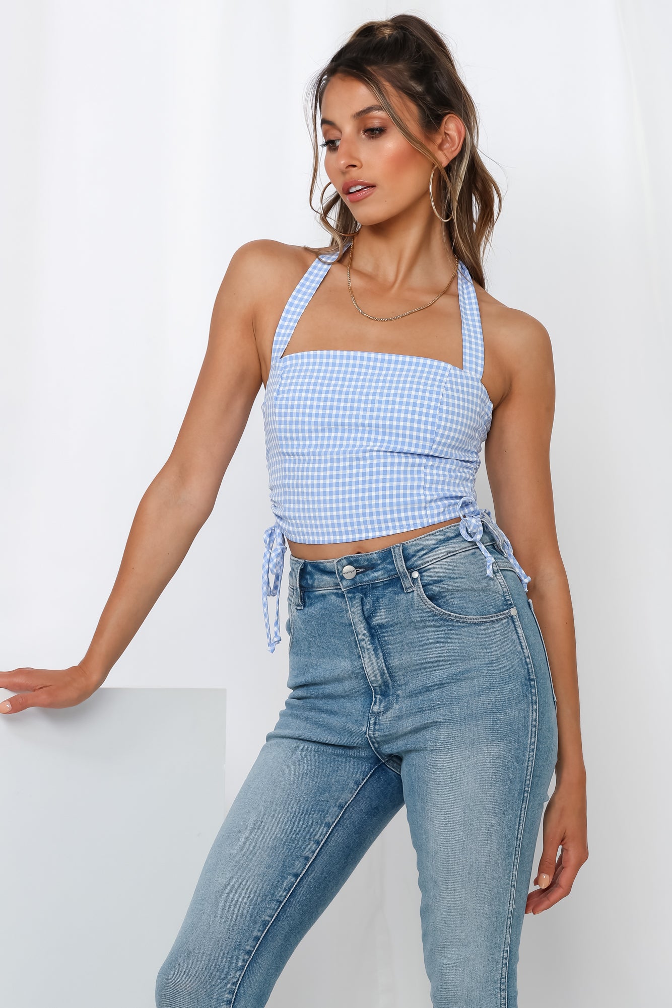 Kissing In Kampala Halter Top Blue