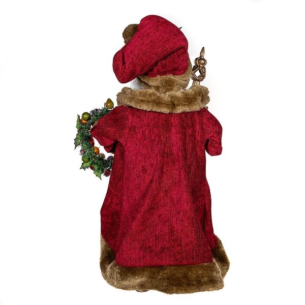 Kurt Adler 20Inch Sugar Fruit Santa With Fruit Wreath