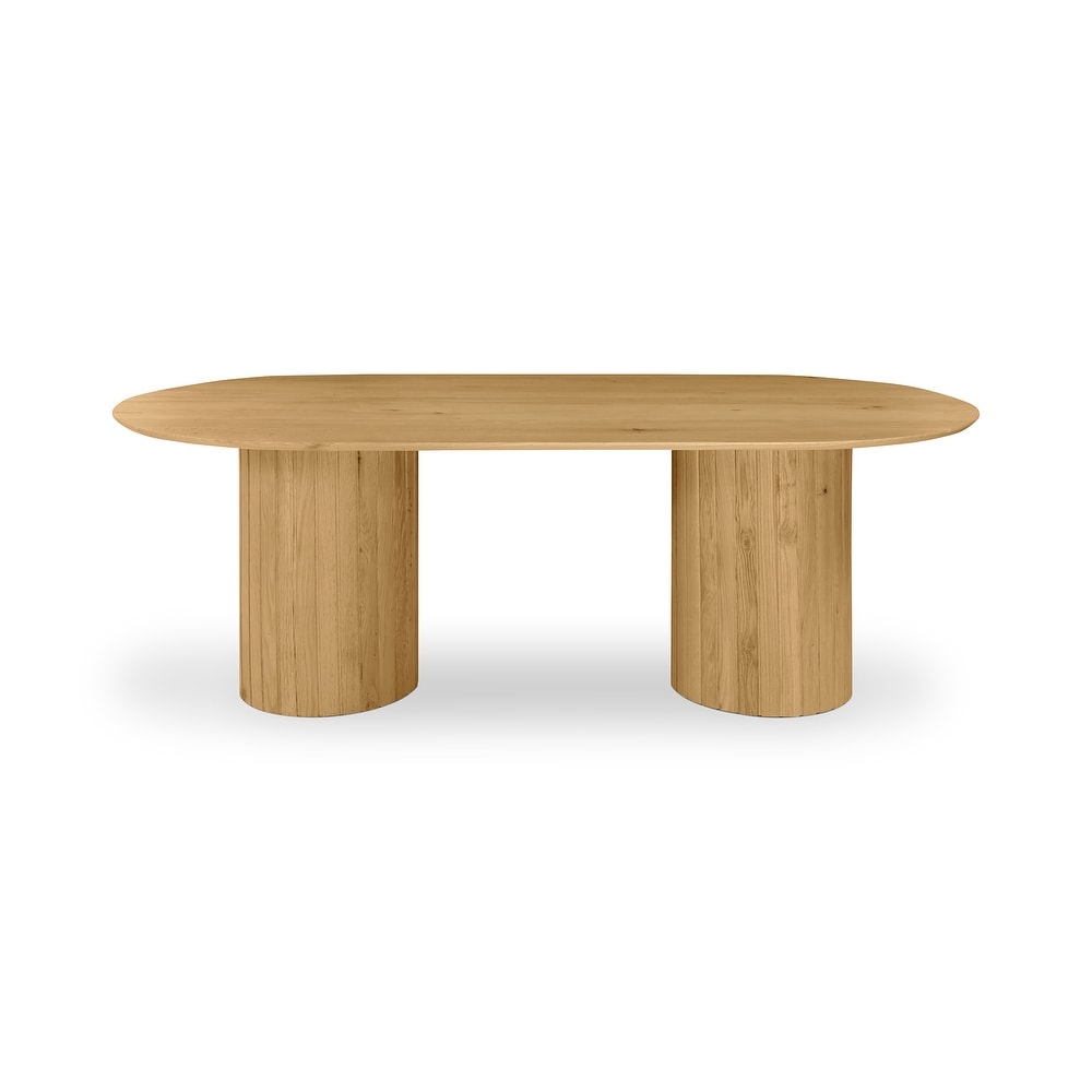 Aurelle Home Poete Solid Acacia Wood Pedestal Dining Table