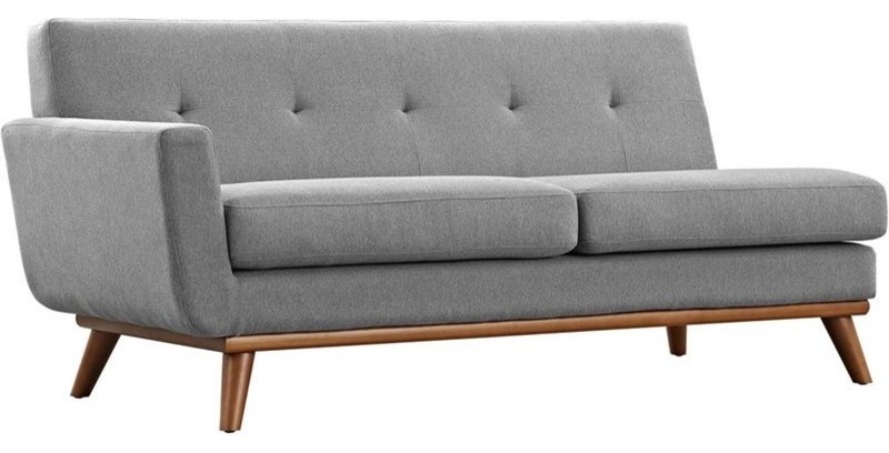 Hawthorne Collections Right Facing Sectional Sofa in Expectation Gray   Midcentury   Sectional Sofas   by Homesquare  Houzz