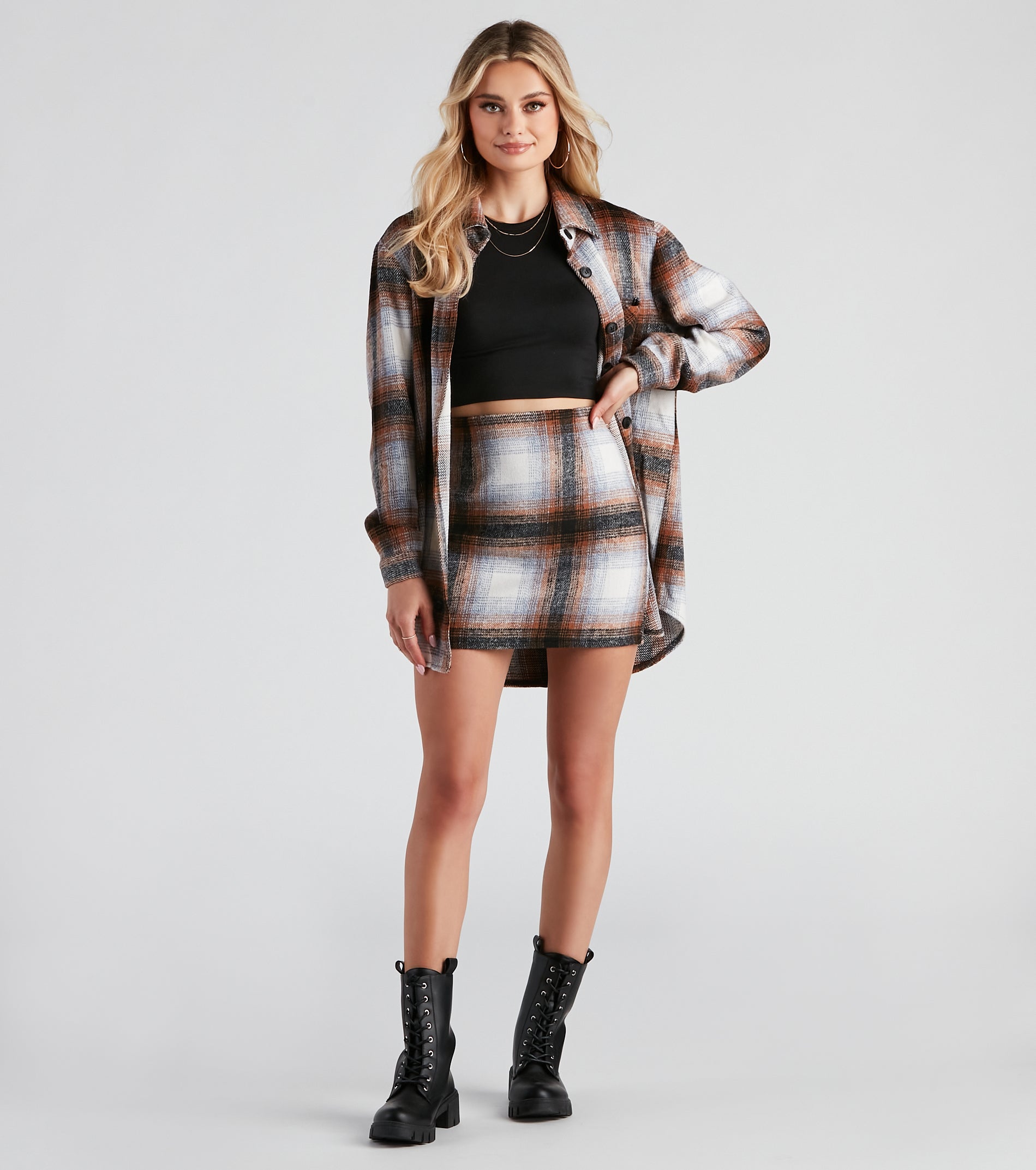 Preppy And Cute Plaid Mini Skirt