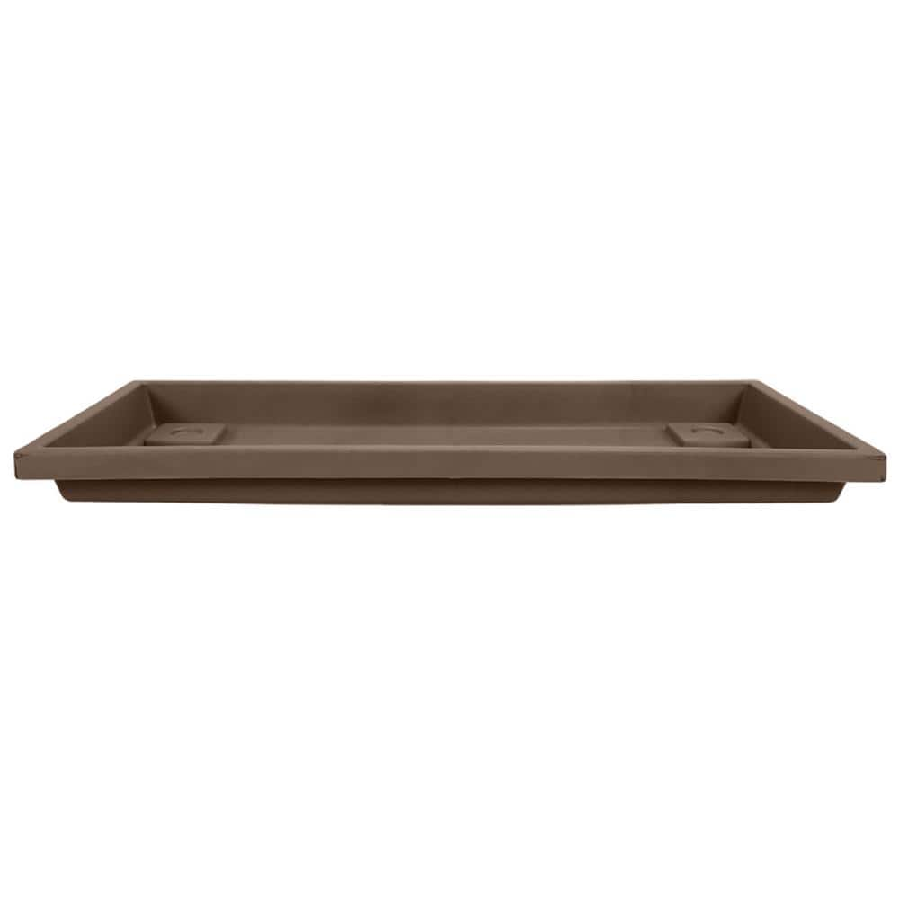 THE?HC COMPANIES Farmhouse Venetian 18 in. Chocolate Rectangular Plastic Flower Box Saucer SVN18000E21C006LRTPW-CHOC