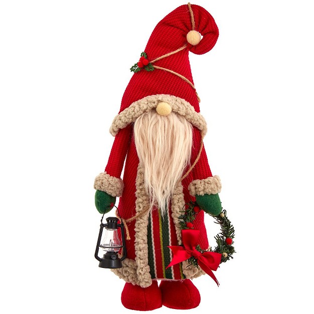 Kurt Adler 17 inch Fabric Standing Gnome Table Piece