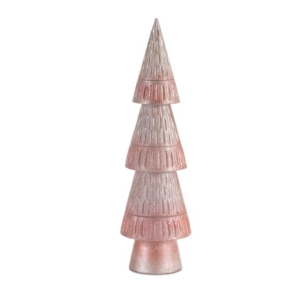 Blush Pink Etched Pine Tree (Set of 3)