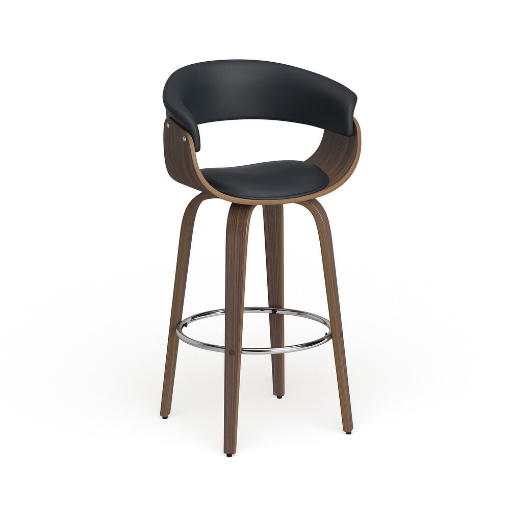 Coaster Furniture Zion Walnut Upholstered Swivel Bar Stool