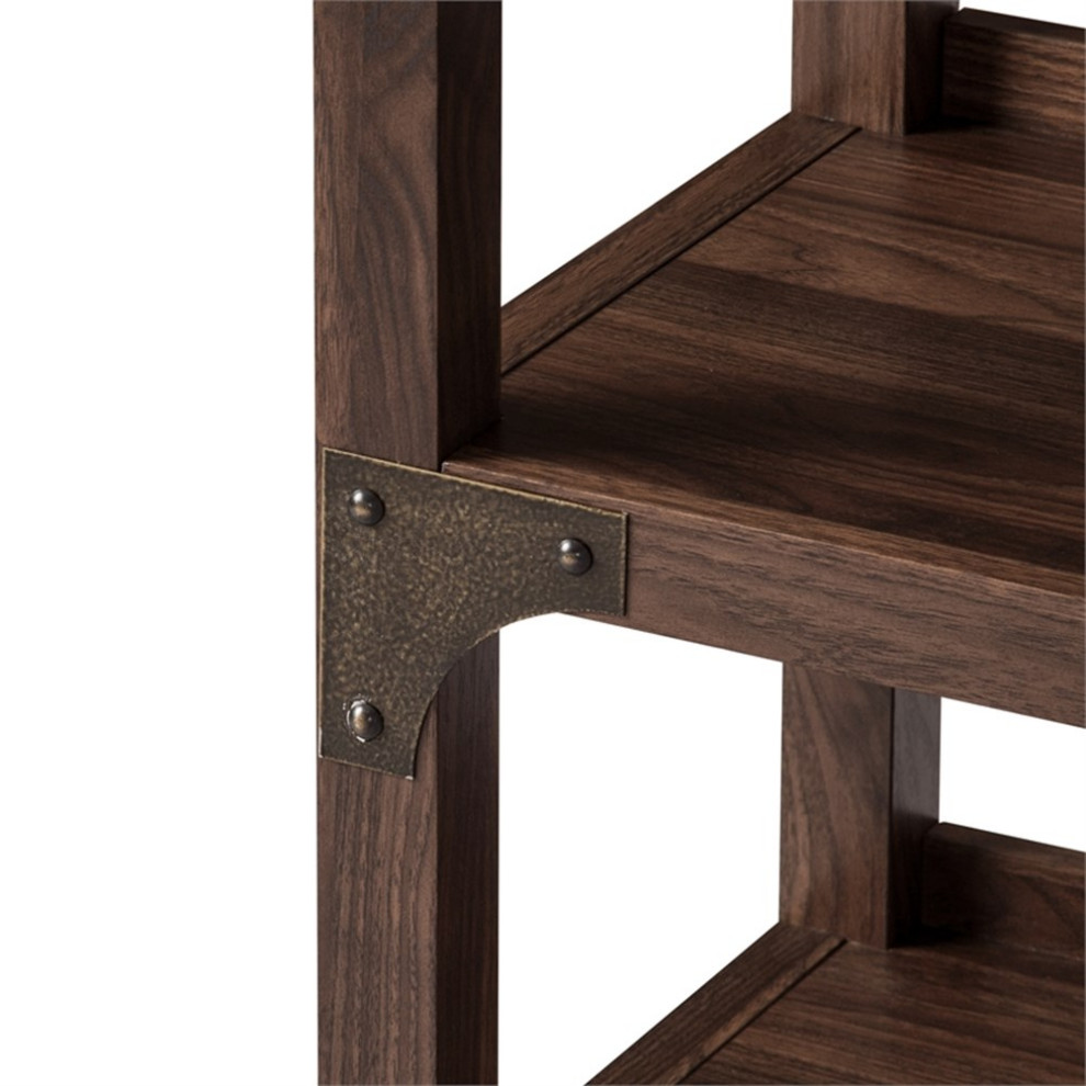 Saint Birch Logan Contemporary Wood Console Table in Walnut   Industrial   Console Tables   by Homesquare  Houzz