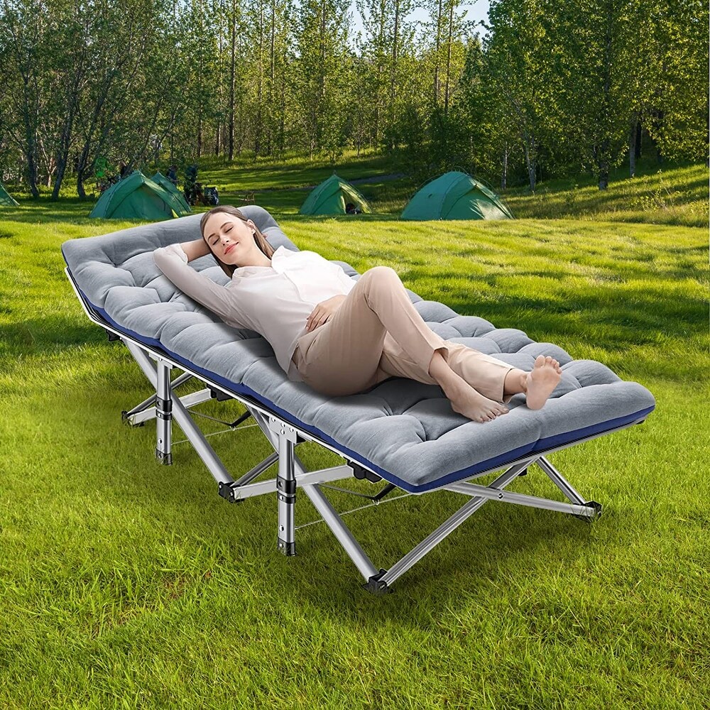 Folding Camping Cots with Removable Cotton Mattress (2 in a set)  600 lbs