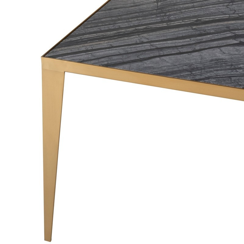 Caruso Coffee Table black marble top brushed gold   Midcentury   Coffee Tables   by Virgil Stanis Design  Houzz