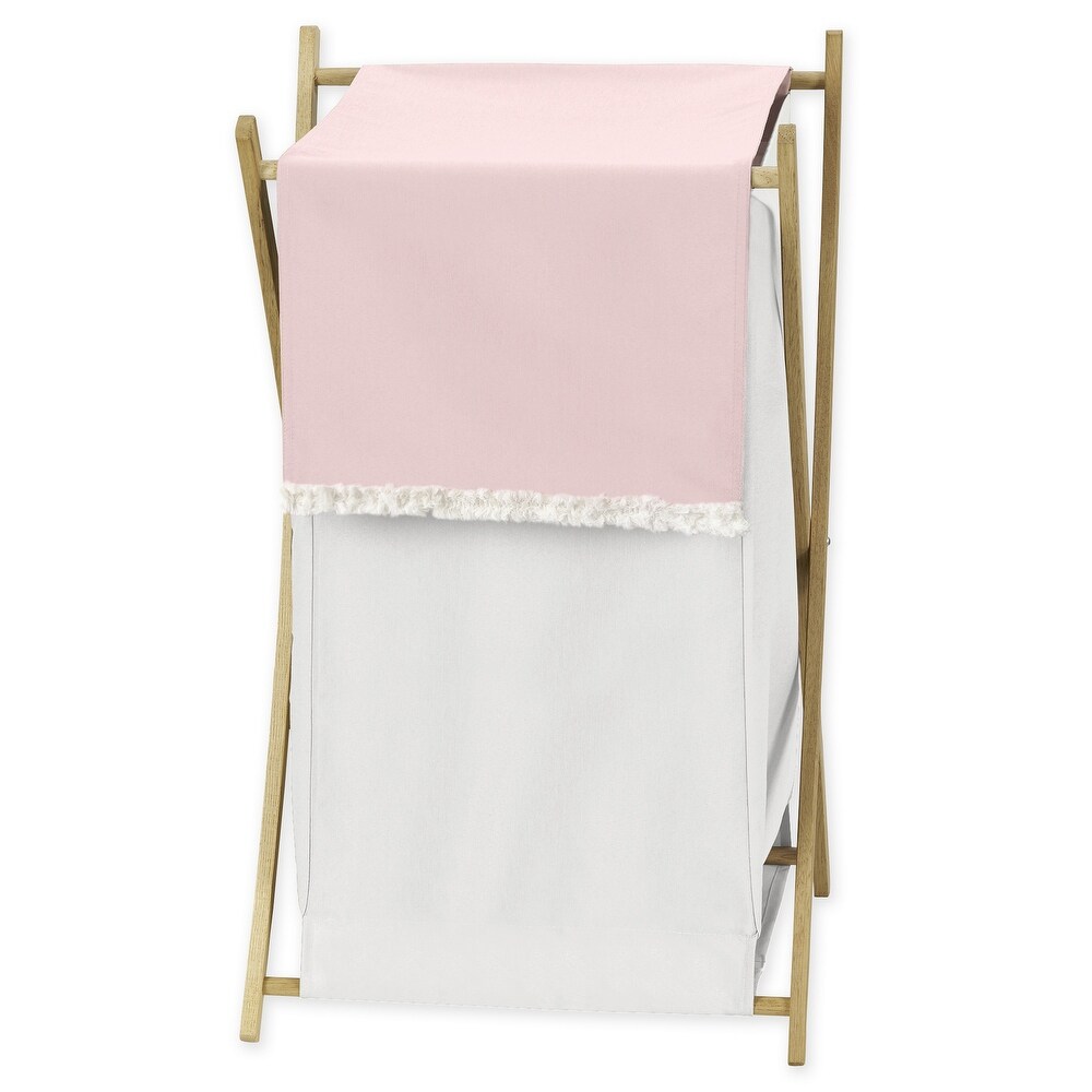 Boho Chic Pink Modern Pastel Laundry Hamper Bohemian Geometric Elegant Cream Off White Ivory Mid Century Retro Abstract Tuft