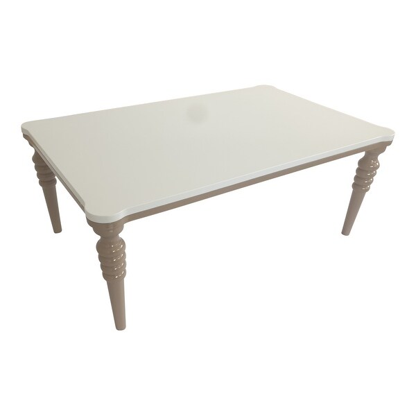 SavaHome Modern Coffee Table， Cappucino/Cream