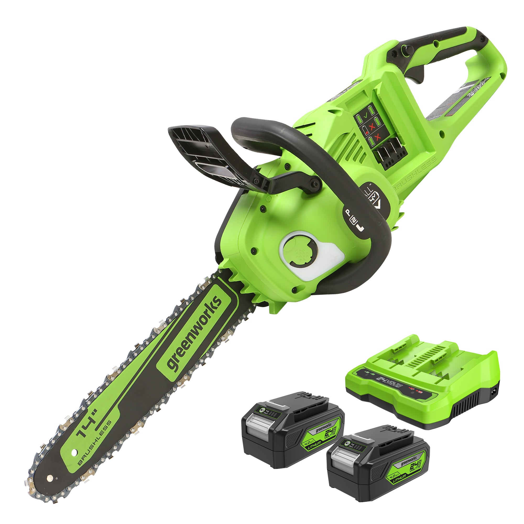 48V (2 X 24V) 14-Inch Cordless Chainsaw | Greenworks Tools