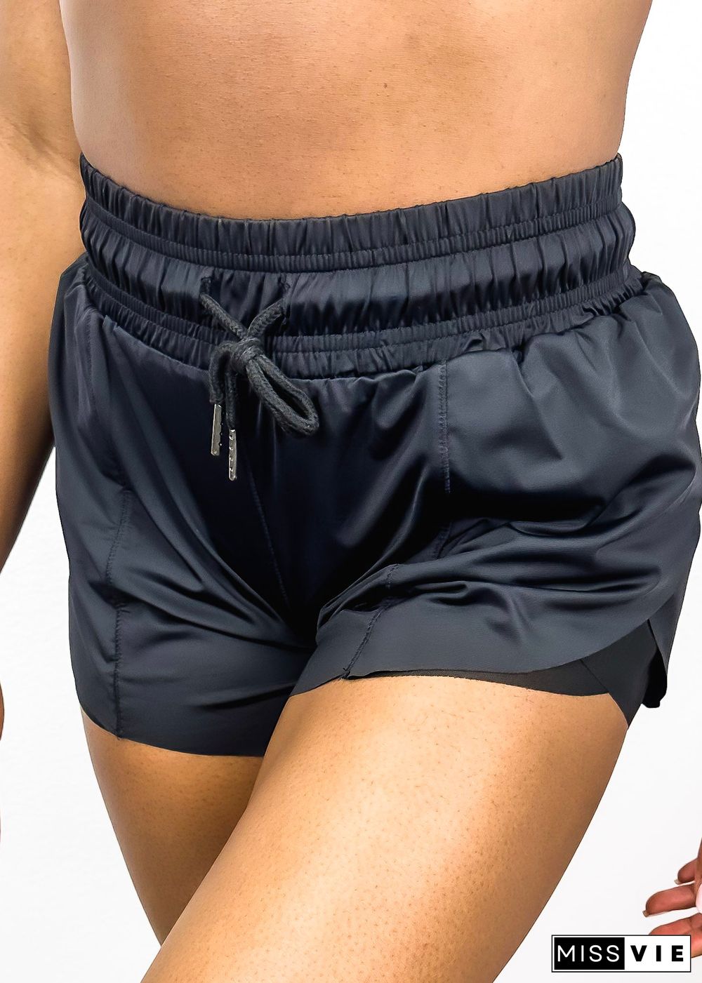 Drawstring Waist Lined Active Shorts