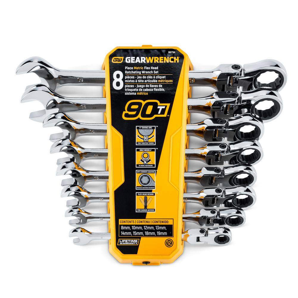 GEARWRENCH Flex Head Combination Ratcheting Wrench Set SAEMM (16-Piece) 8679495COMBO