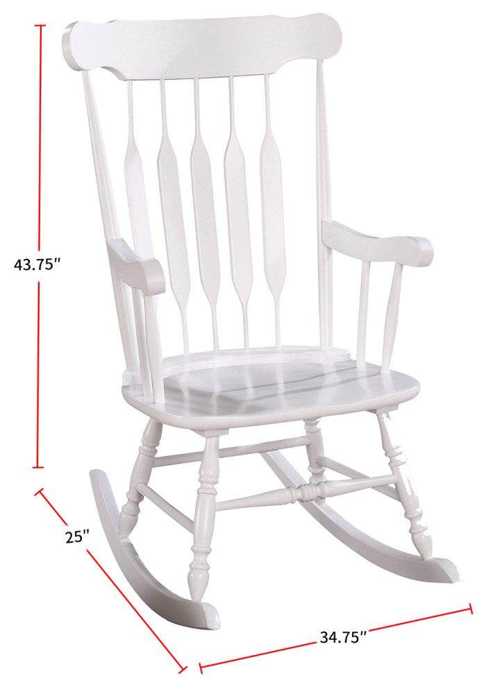 Rocking Chair with Arrow Back Design  White   Traditional   Rocking Chairs   by Simple Relax  Houzz