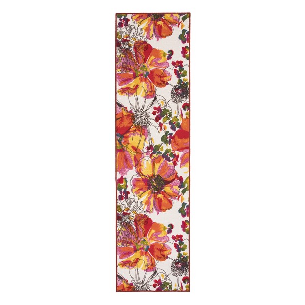 World Rug Gallery Modern Bright Flowers Non slip Area Rug