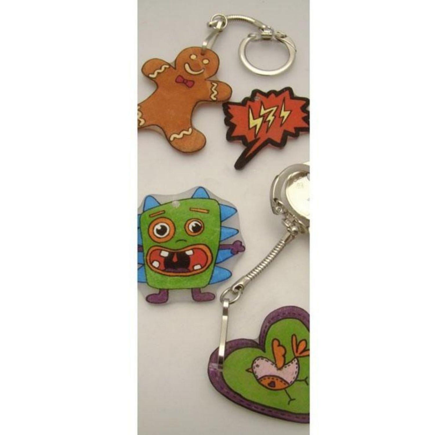 Kit 12 crazy plastic Monsters keyrings