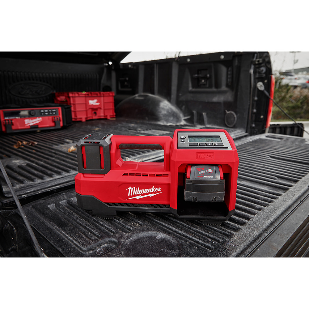 Milwaukee M18 Inflator with REDLITHIUM XC 5Ah Battery and Charger Starter Kit Bundle ;