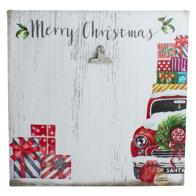 Car And Gifts Merry Christmas Canvas Wall Art With Photo Clip