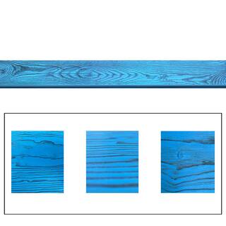 CALHOME 34 in. x 8 in. x 7 ft. Wire Brushed Thermally Modified Blue Stained Knotty Pine Tongue and Groove Siding Board(1-Piece) 84X8-WB-YTM-PLK-TG(1)