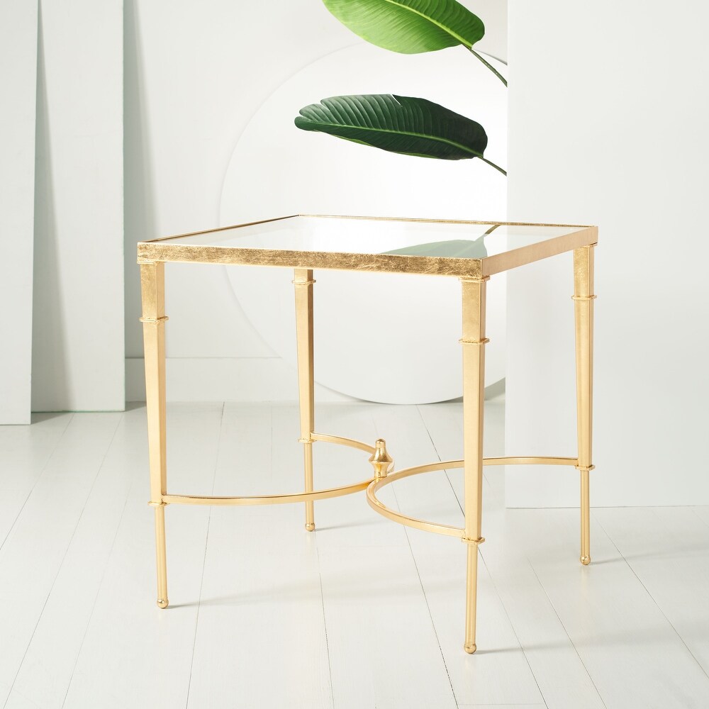 SAFAVIEH Couture Mendez Gold Leaf Accent Table   23.8\