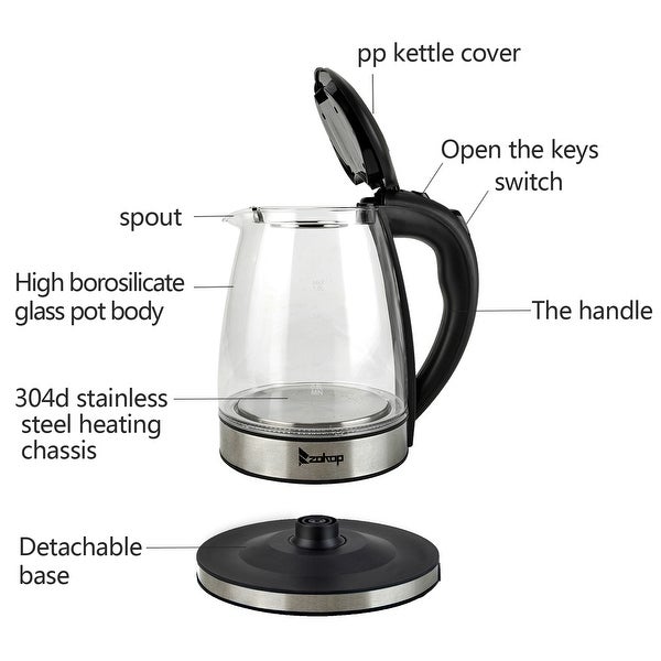 1500W 1.8L Electric Glass Kettle