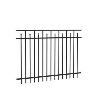 Barrette Outdoor Living Brilliance Standard-Duty 4 ft. H x 6 ft. W Black Aluminum Pre-Assembled Fence Panel 73002310