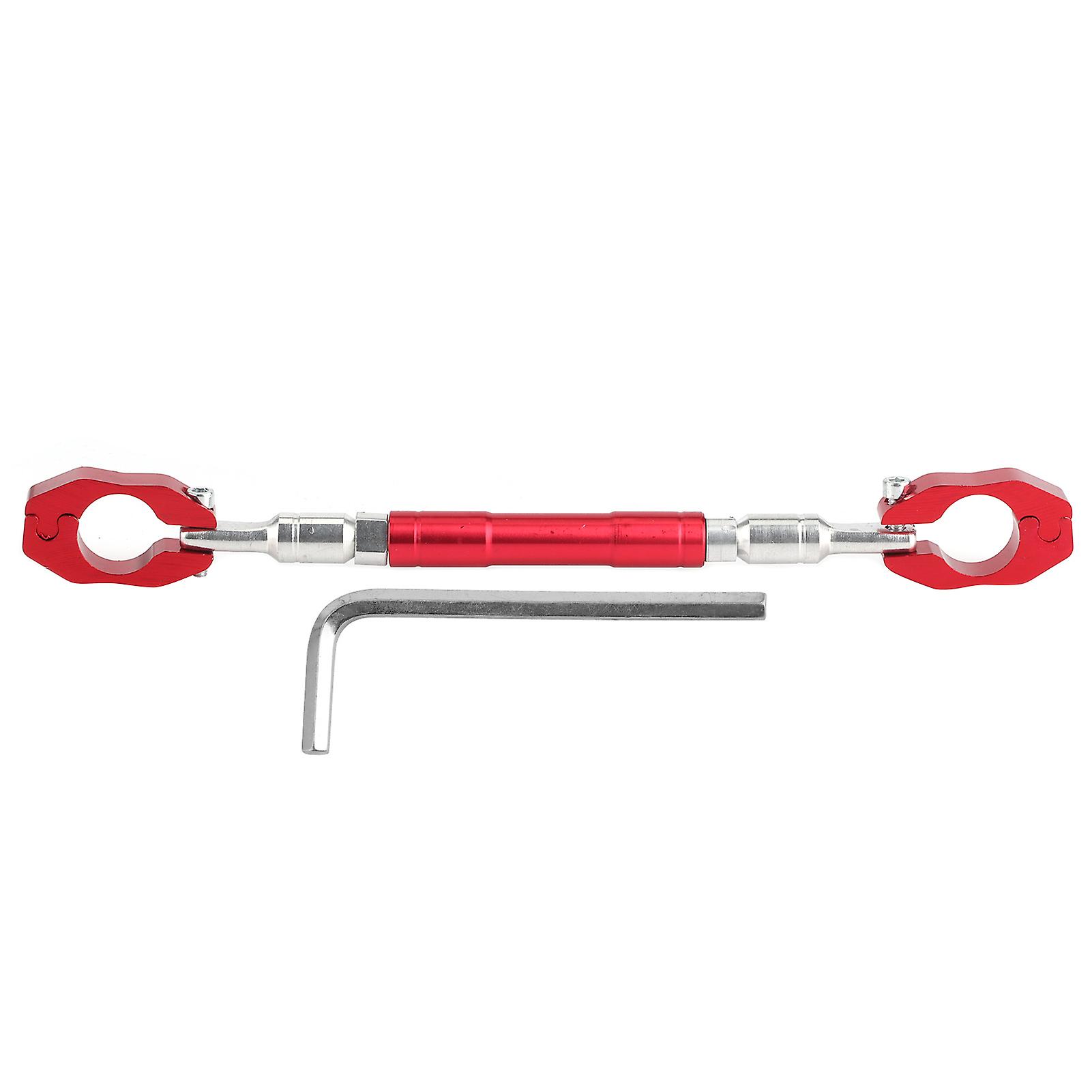 7/8in Motorcycle Handlebar Cross Bar Adjustable Strengthen Balance Lever Cnc Aluminum Alloy Universalred