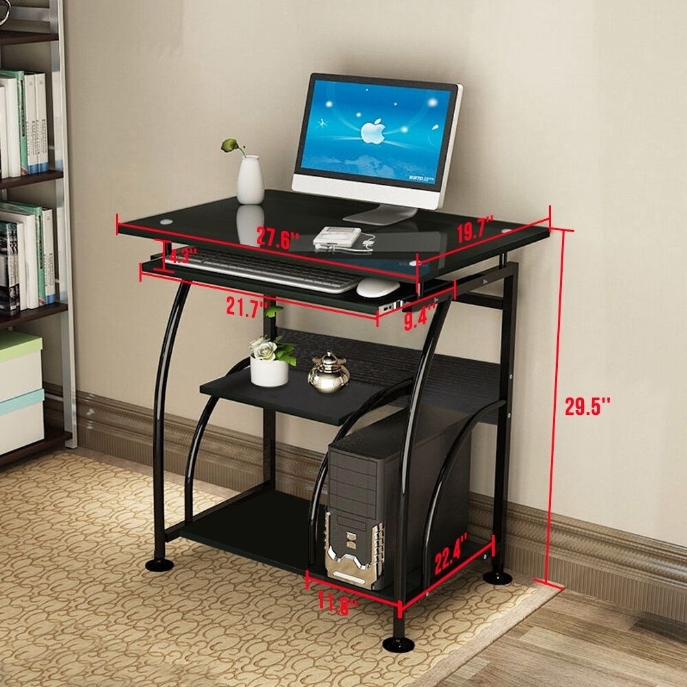 Exquisite Integrated Stalinite Computer Desk Black