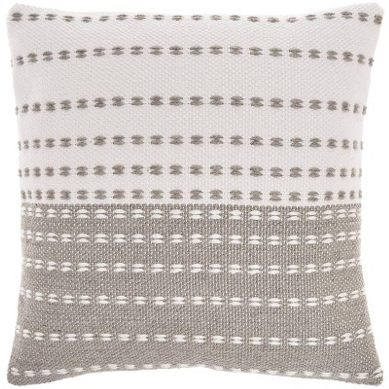 18x18 Woven and Stitched Square Throw Pillow Gray - Mina Victory