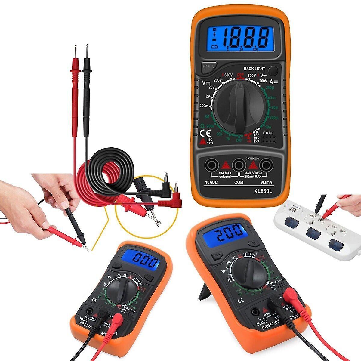 Digital Lcd Multimeter Voltmeter Ammeter Ac Dc Ohm Current Circuit Tester Buzzer W12790201