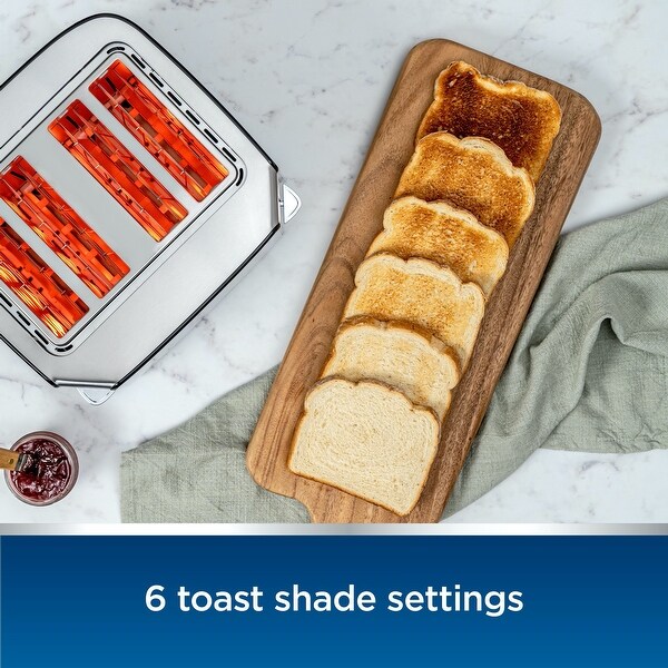 4-Slice Touchscreen Toaster with Easy Touch Technology and Digital Countdown Timer， Stainless Steel